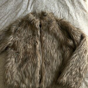 Fashion Nova Faux Fur Jacket - Brown